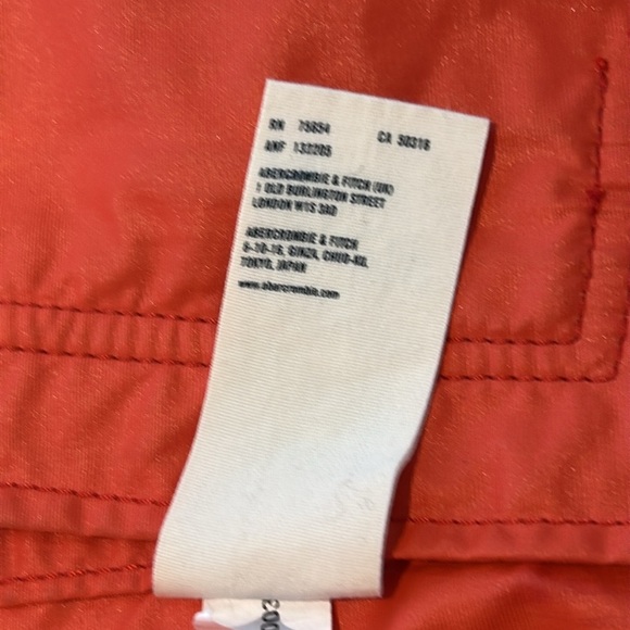 Abercrombie Saranac Lake Jacket Orange & White Jacket Kid's Size Large - Picture 10 of 17